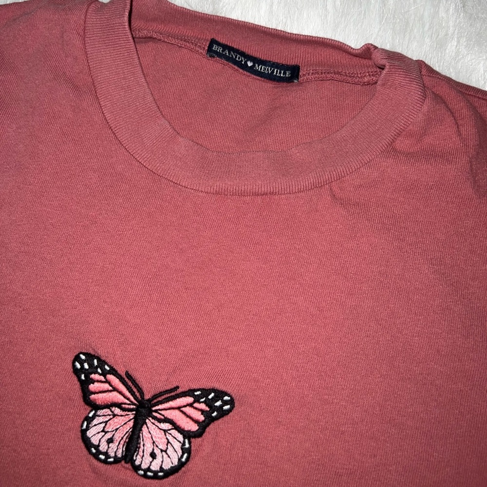 Womens Brandy Melville Butterfly Crop Top Medium